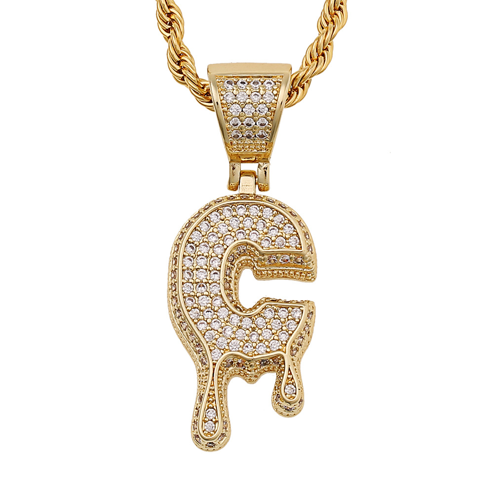 Simple 26 English Letters Twist Chain Copper Zircon Necklace Wholesale display picture 6