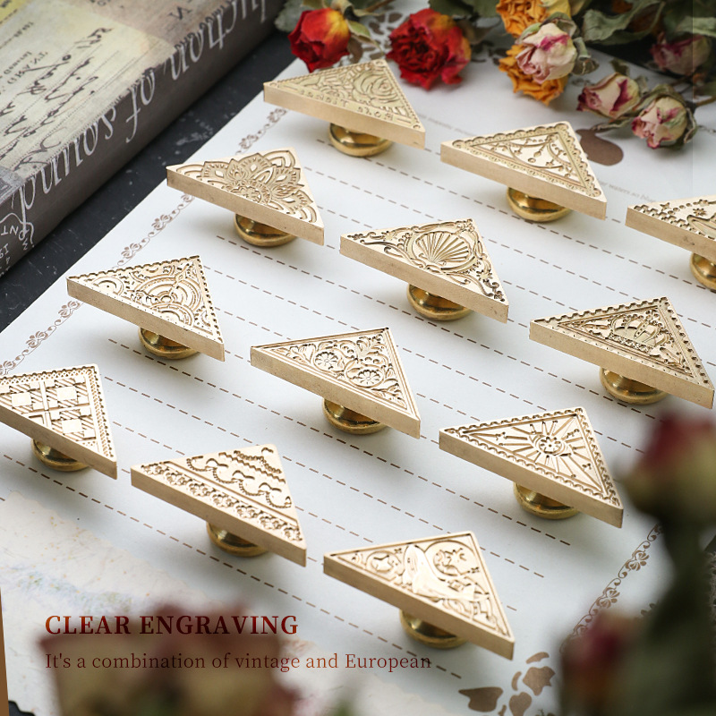 三角形銅頭火漆印章系列復古歐式信封封口手帳裝飾禮物廠家直銷