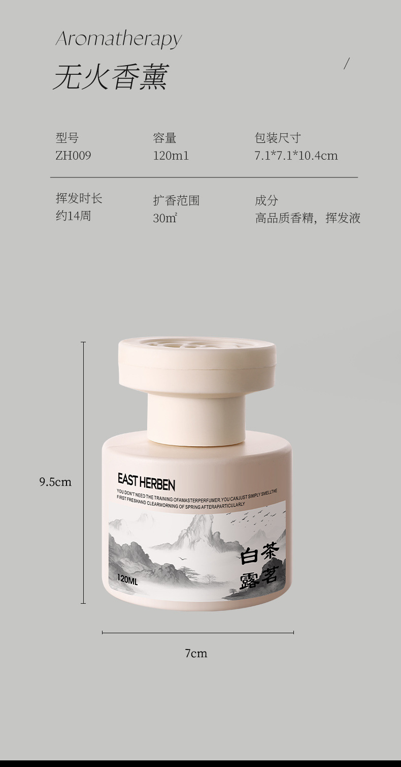 Tiktok's Popular White Tea Car Fragrance, New High-End Car Interior Perfume, Long-Lasting Fragrance, Purifies the Air and Removes Odors
