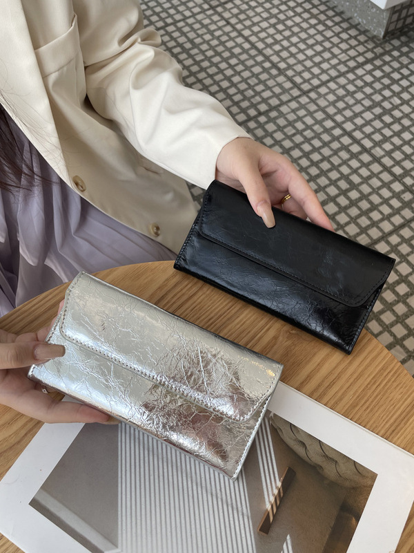 长款钱包女真皮2025新款爆裂纹高端精致大容量牛皮钱夹外贸跨境款|undefined
