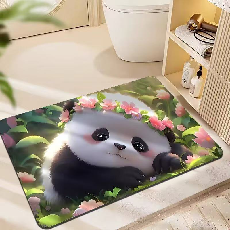 3D estereoscópico alfombra de suelo de baño inodoro puerta de absorción de agua alga de barro esterilla antideslizante inodoro doméstico puerta de entrada esterilla