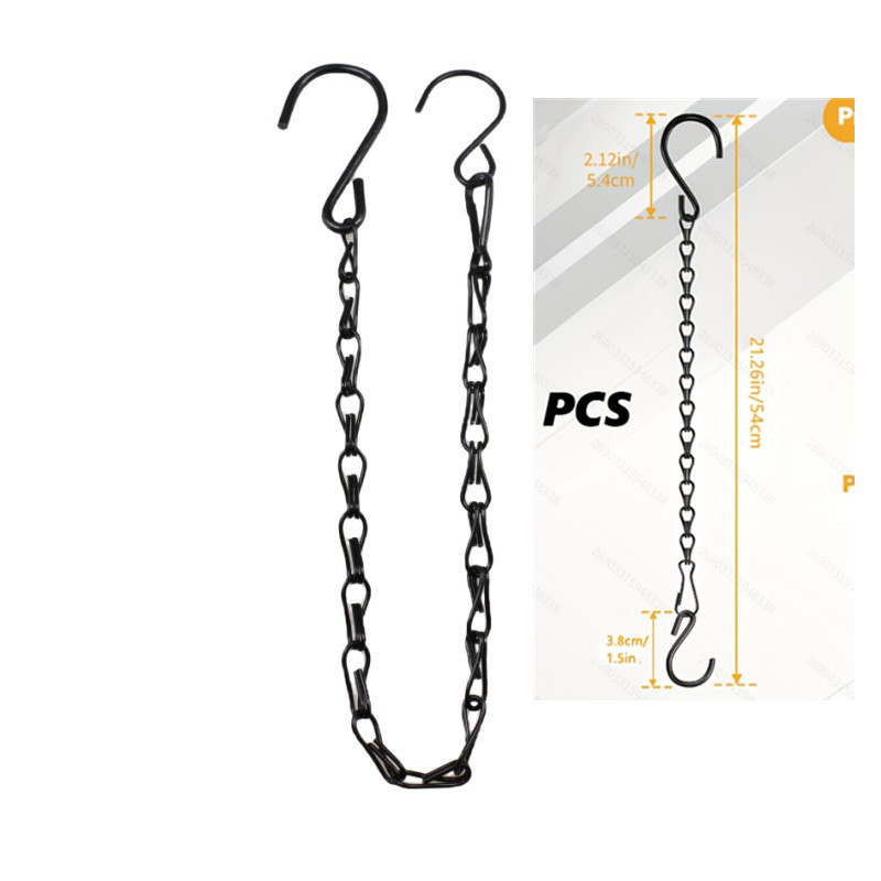 Cadena de doble gancho negra para colgar, cadena para jaulas de pájaros, cadena para colgar letreros, cadena de hierro con doble figura de ocho, cadena para macetas, cadena para iluminación image 12