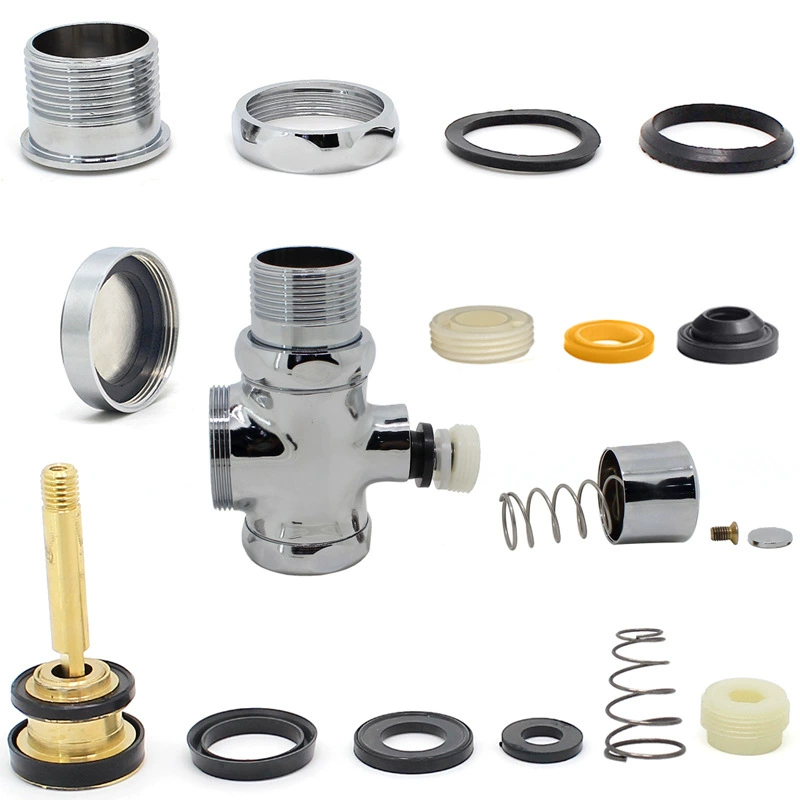 Клапан для промывки стула. Сердцевина клапана рука нажимает на замедленное уплотнение клапана. Пружинная прокладка.