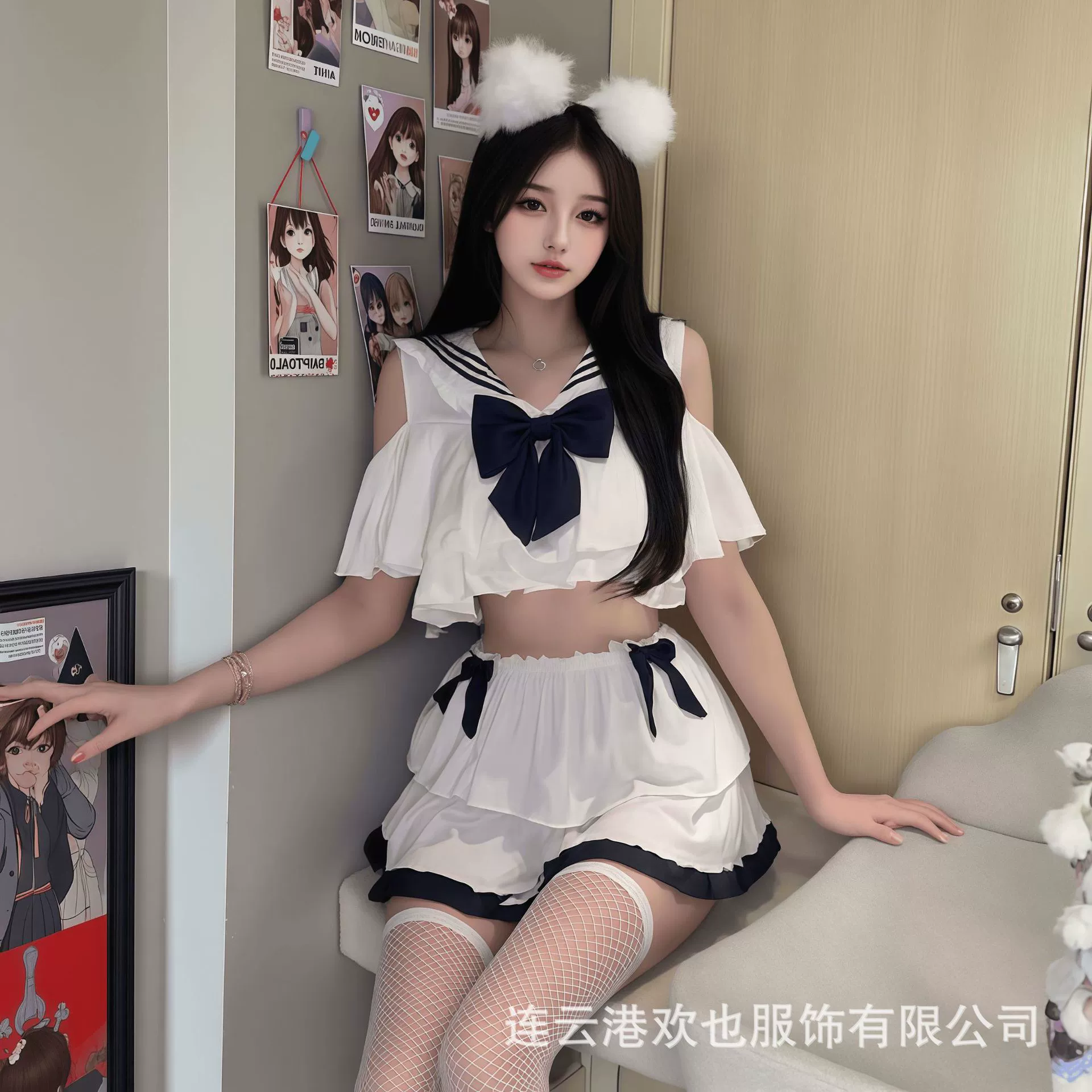Сексуальное нижнее белье моряка Pure JK Uniform Прозрачная кровать Мягкий комплект униформы для девочек.