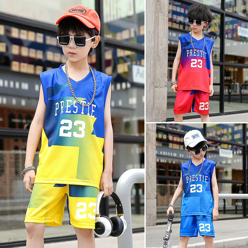 Children's Basketball Clothes suit Boys and Girls Summer Sports Vest Baby Trendy Cool Wear Outdoor Leisure Training Clothes