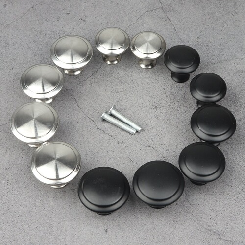 304 stainless steel single hole handle metal round single hole black small handle modern simple drawer cabinet door handle