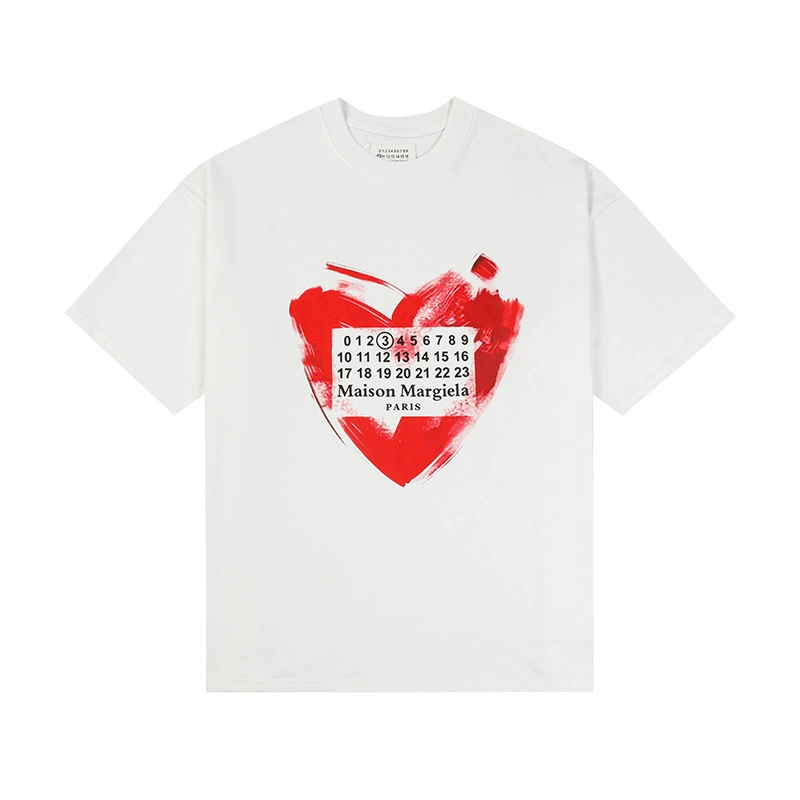 Maison Margiela 24SS коллекция MM6 цифровой узор круглый вырез мужской и женский модный бренд укороченный рукав футболка серия