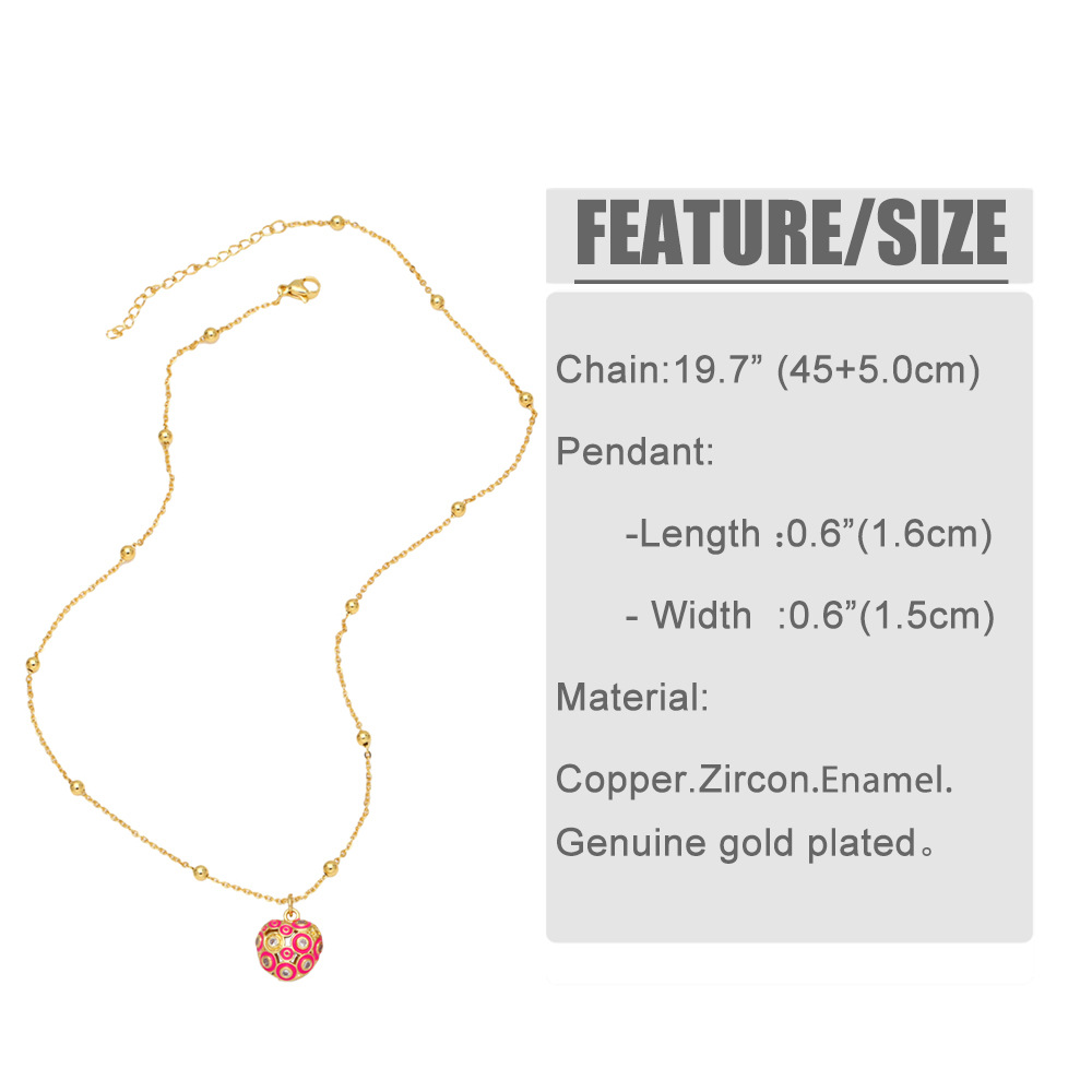 European And American Copper Plated 18k Gold Fashion Dripping Oil Pendant Necklace Female display picture 2