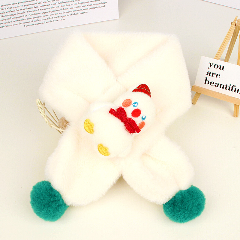 Bufanda infantil de felpa imitación piel de conejo cálida otoño invierno Navidad bebés y niños