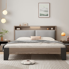 家用主卧软包1.52单人床架床实木1米8双人床现代简约经济型出租！