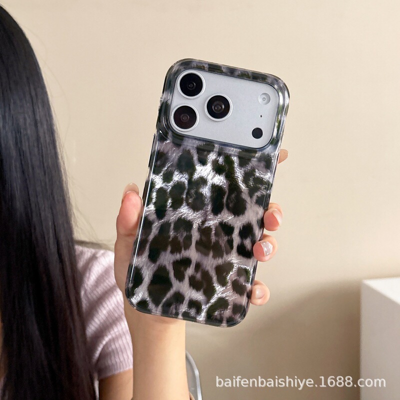 High-End Double-Layer Black Leopard Print Phone Case for Apple iPhone 15, Suitable for Apple 18/17/16 Pro Max, Anti-Drop High-End Double-Layer Black Leopard Print Phone Case for Apple iPhone 15, Suitable for Apple 18/17/16 Pro Max, Anti-Drop