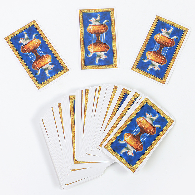 Cross-Border Hot Item White Cat Tarot Oracle Board Game Cards_voghion.com