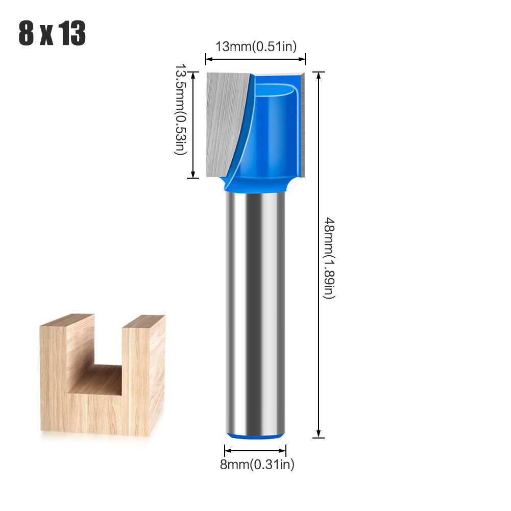 Mango de 8mm exportado a Rusia Amazon AliExpress máquina de grabado máquina de recorte cuchillo de limpieza de fondo plano 10-32mm azul
