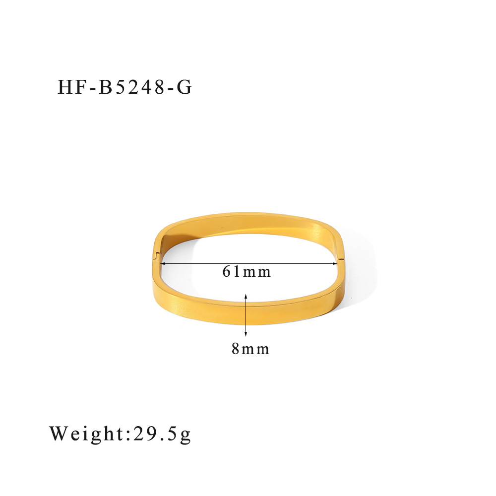 INS viento acero inoxidable oro real galvanoplastia espejo pulido personalidad cuadrado cuerpo ligero pulsera para mujer pulsera fábrica al por mayor