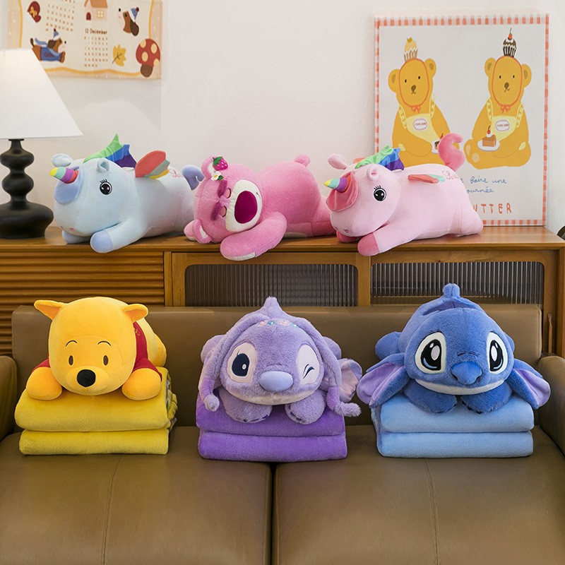 Cartoon Air Conditioning Blanket Pillow Quilt Dual-Purpose Two-In-One Multi-Functional Nap Pillow Manufacturer Direct Sales Doll Foreign Trade Wholesale