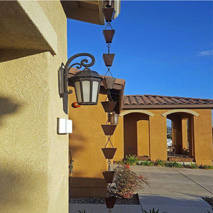 Rainwater Drainage Chain Copper Courtyard Villa Garden Eaves Drainage Petal Cup