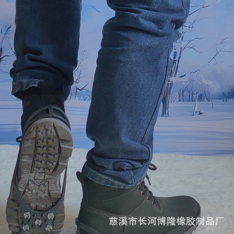 厂家直销五钉圆款冰爪户外高跟鞋雪地冰面防滑鞋套