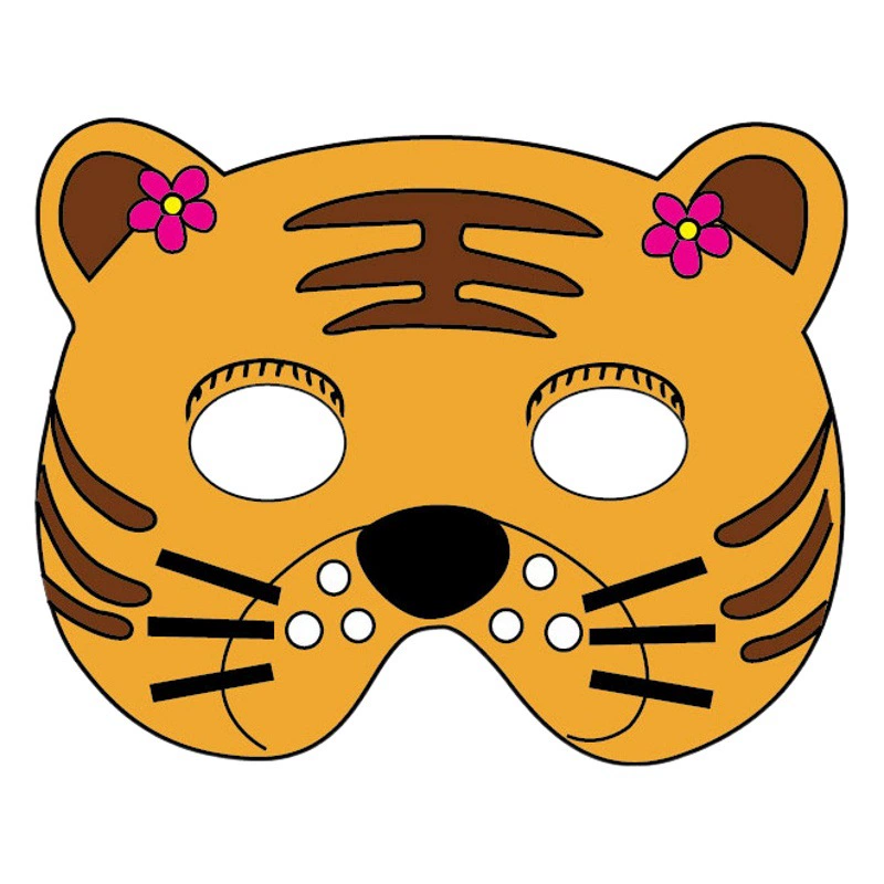 Крючок леска маска животное мультфильм детская цветная живопись детский сад бумага граффити ручной работы DIY художественные материалы