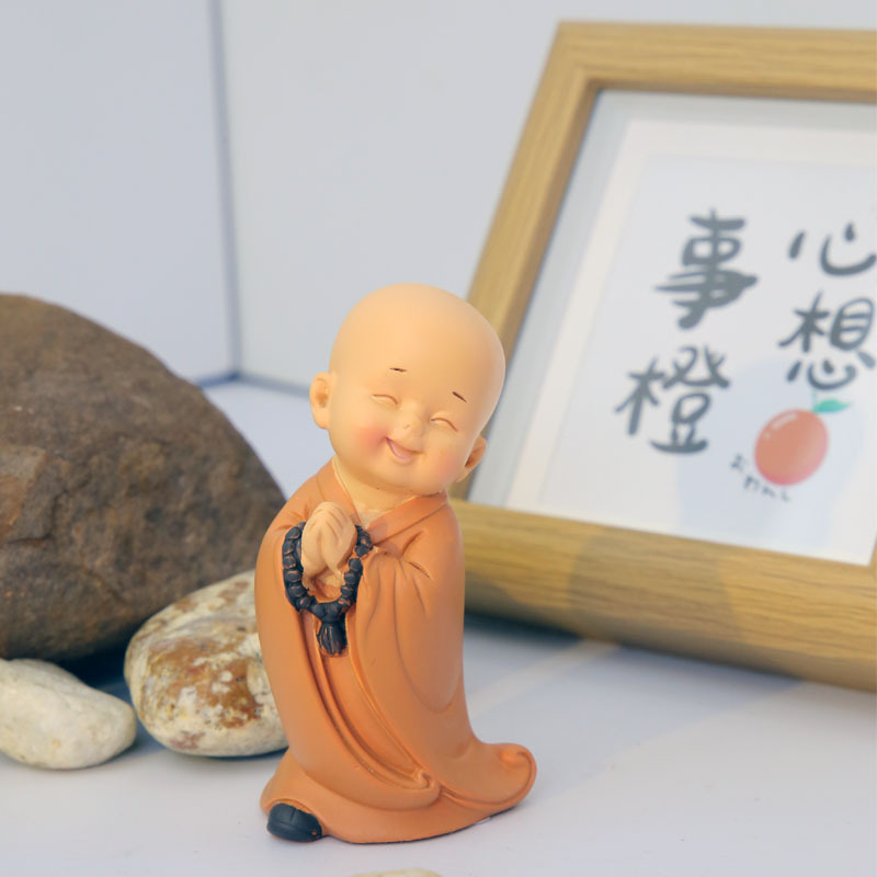 禅意小和尚摆件客厅书房佛系小弥勒人物新中式家居装饰品摆设茶宠|undefined