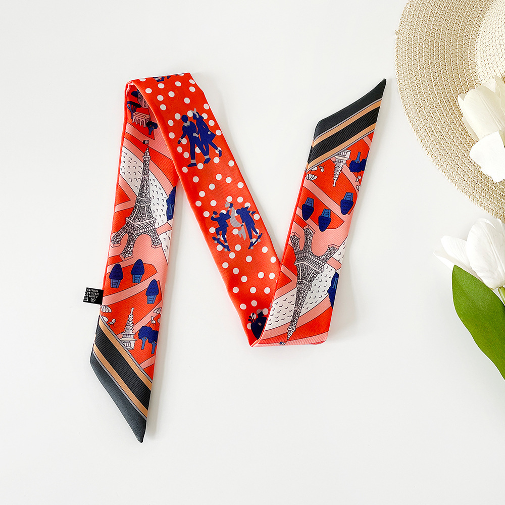 Women's Elegant Retro Printing Bag Satin Silk Scarf display picture 41