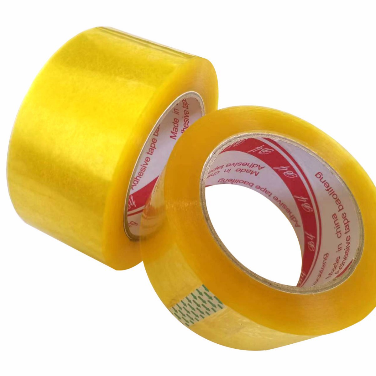 Cinta transparente, 60 mm de ancho, 100 yardas de largo, cinta de sellado transparente amarilla de alta adherencia, 6 cm de ancho, cinta de embalaje exprés.