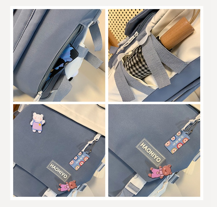 Simple, large-capacity, high-appearance-level college student schoolbag, female high school student computer backpack, niche Haraju-style male backpack Item Picture