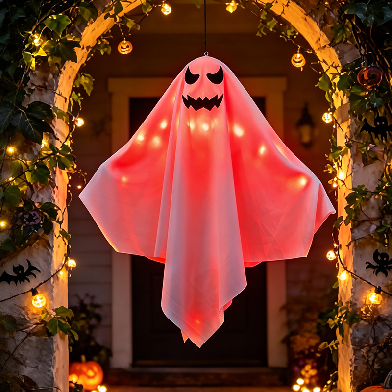 Transfronterizo Halloween LED iluminado fantasma decoración colgante fantasma chandelier horror patio props de Halloween
