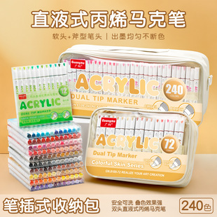 Guangna 8109 Double-Ended Straight Liquid Acrylic Marker Soft-Head Painting Pen Art Animation Painting Pen Pigment Pen