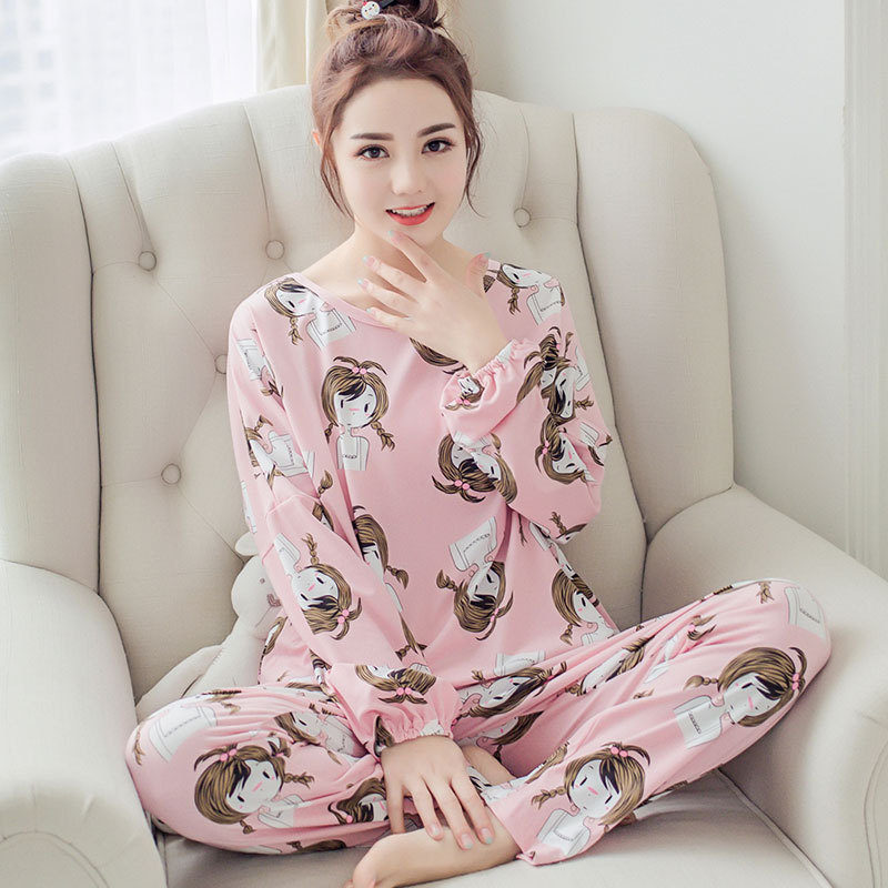 A generation of pajamas women's spring and autumn trousers long sleeve home clothes cartoon leisure student dormitory home clothes set