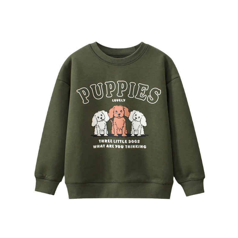 GRRR ropa de estilo coreano para niños suministro transfronterizo Otoño e Invierno suéter para niños mediano y grande ropa de hombre y mujer forrada de lana entrega de una sola pieza