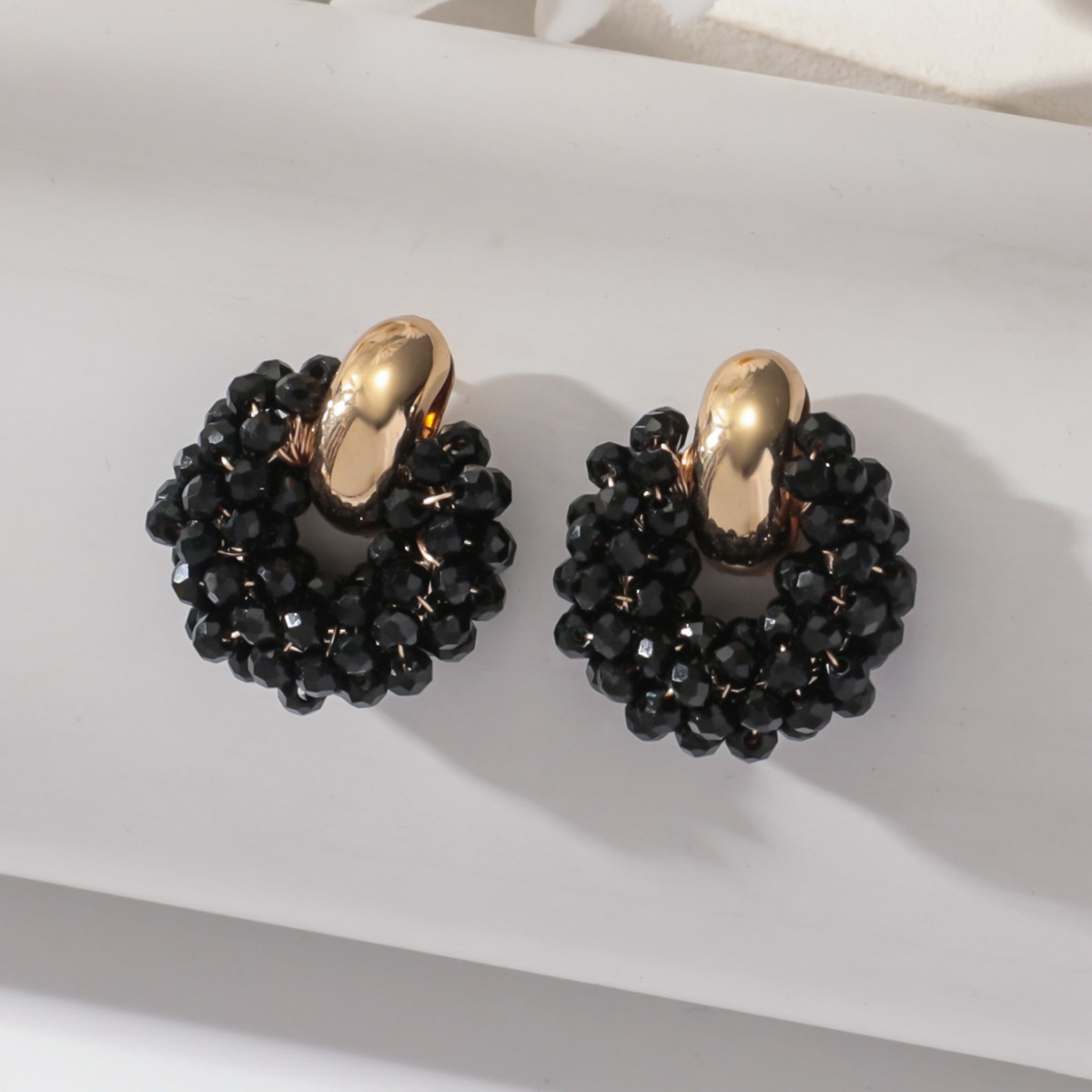 1 Pair Quantity 1 Pair Elegant Lady Geometric Artificial Crystal Alloy Ear Studs