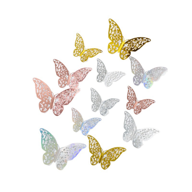 3D estereoscópico mariposa pared decoración de alta sensación autoadhesiva pared decoración de fondo de la casa sala de estar fiestas diseño pegatinas