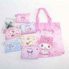 A large vertical cartoon Oxford cloth printed eco-friendly shopping bag with handles, foldable and storage friendly.