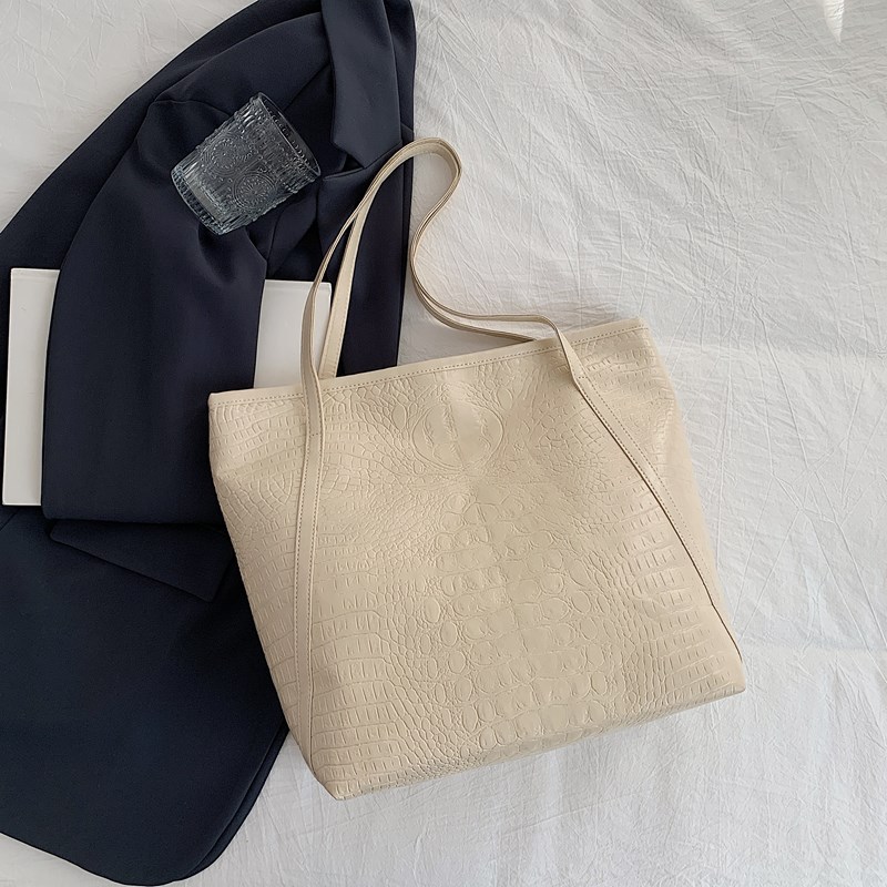 2024 bolso retro de mujer nueva gran capacidad cocodrilo estampado bolso de hombro de viaje de alta calidad