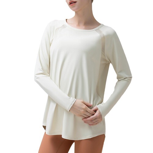 New autumn and winter large size loose quick-drying top long-sleeved women's slimming sports running fitness yoga blouse