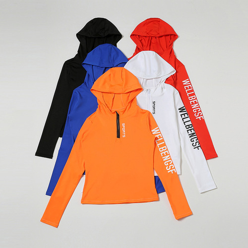 Women's tights, quick-drying clothes, yoga fitness tops, outdoor running long-sleeved sweatshirts, fitness clothes, sweaty sports jackets