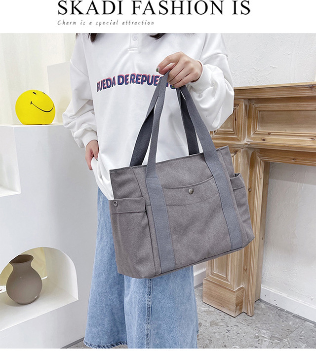 Artistic and simple canvas bag, mother's bag, middle-aged work handbag, cloth bag, large-capacity shoulder bag, women's single-shoulder bag undefined