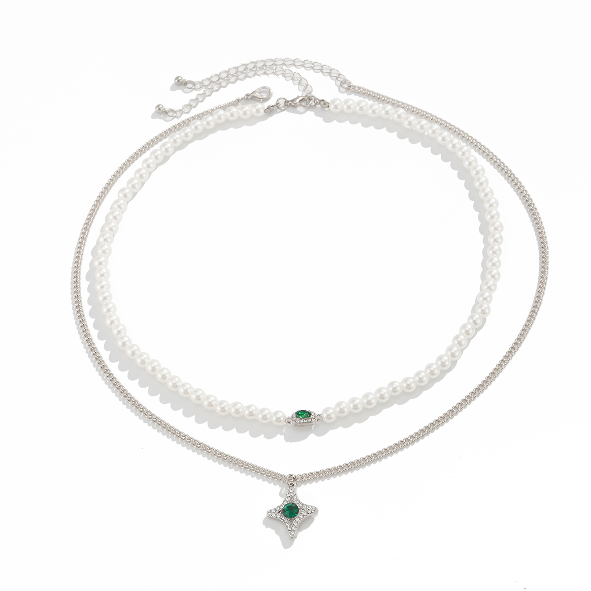 Gioielli talismano di protezione, gioielli transfrontalieri europei e americani, set di catene da uomo con perle extra dense, collana di alta gamma in stile hip-hop alla moda_voghion.com
