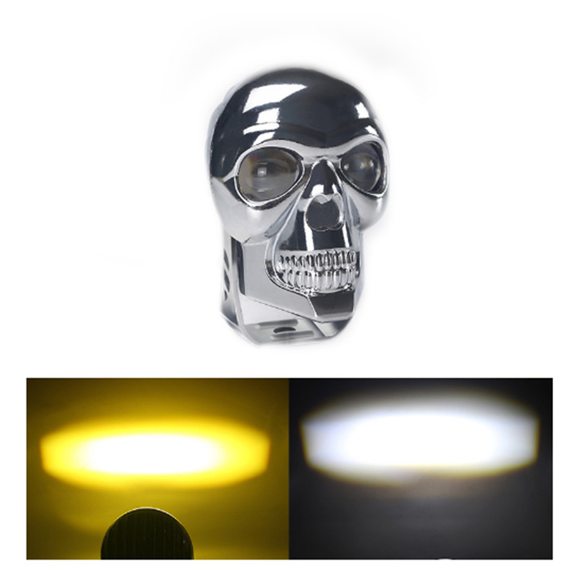 Motocicleta LED bicromático Spotlight Skull Spotlight Headlight Far and Close Light Vehicle Modificación Motocicleta