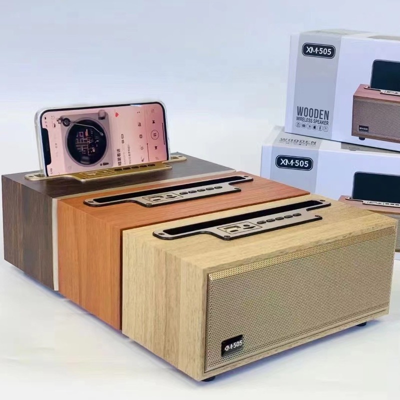 クロスボーダーXM-505無線bluetoothスピーカーデスクトップ木製レトロラジオミニポータブル小型オーディオカード|undefined