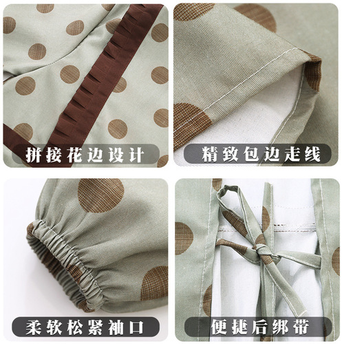 Cotton long-sleeve apron overcoat household kitchen women  new style outerwear stylish cooking apron workwear