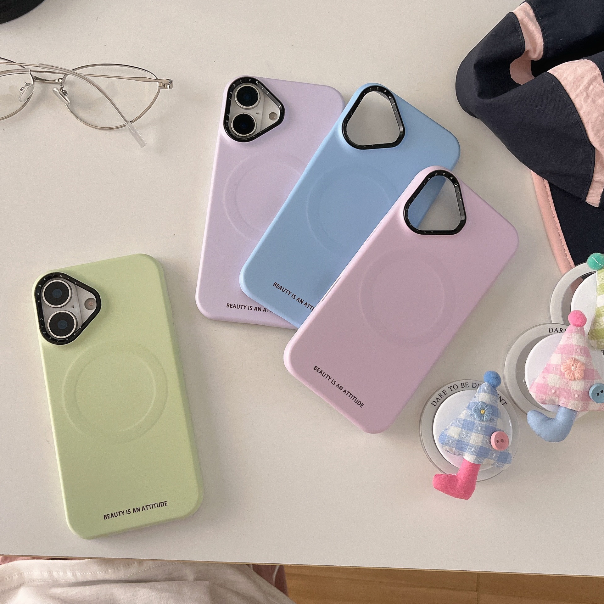 Paraguas magnético de dibujos animados lindo coreano para Apple 16ProMax funda para teléfono móvil 15Pro Simple 14/13 Nuevo 15