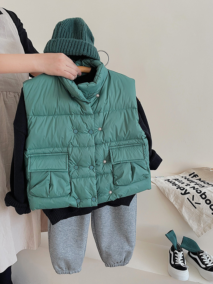 2023 nuevos niños abajo chaleco estilo coreano niños y niñas otoño e invierno Bebé pato blanco abajo chaleco vivo al por mayor