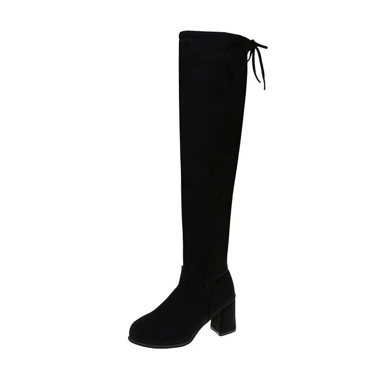 Demi-season elastic high boots, plus size