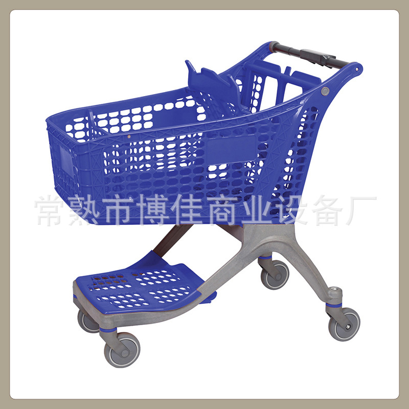 Exportador de estilo supermercado cadena de supermercados boutique colorido carro de compras de plástico completo