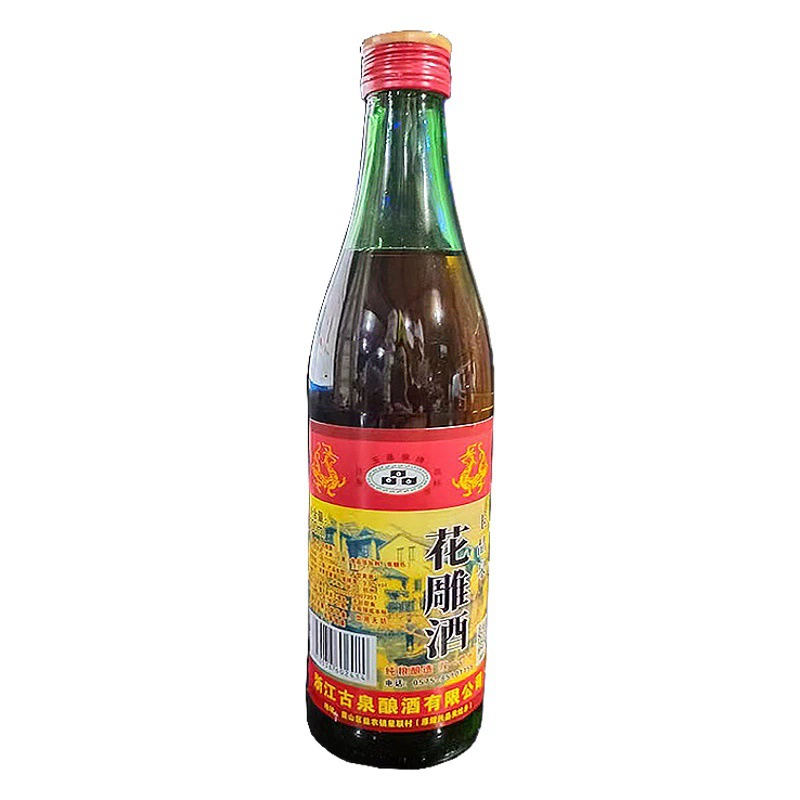 Вино для готовки Huadiao от Zhejiang Yujingquan, 500 мл, 9% об., Желтое вино Huadiao, изготовленное из чистых зерен, для приготовления блюд с креветками.