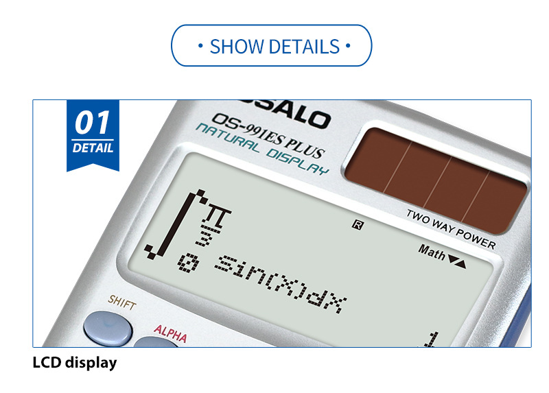 OSALO奥斯欧科学计算机跨境供应太阳能417种运算学生函数计算器详情5