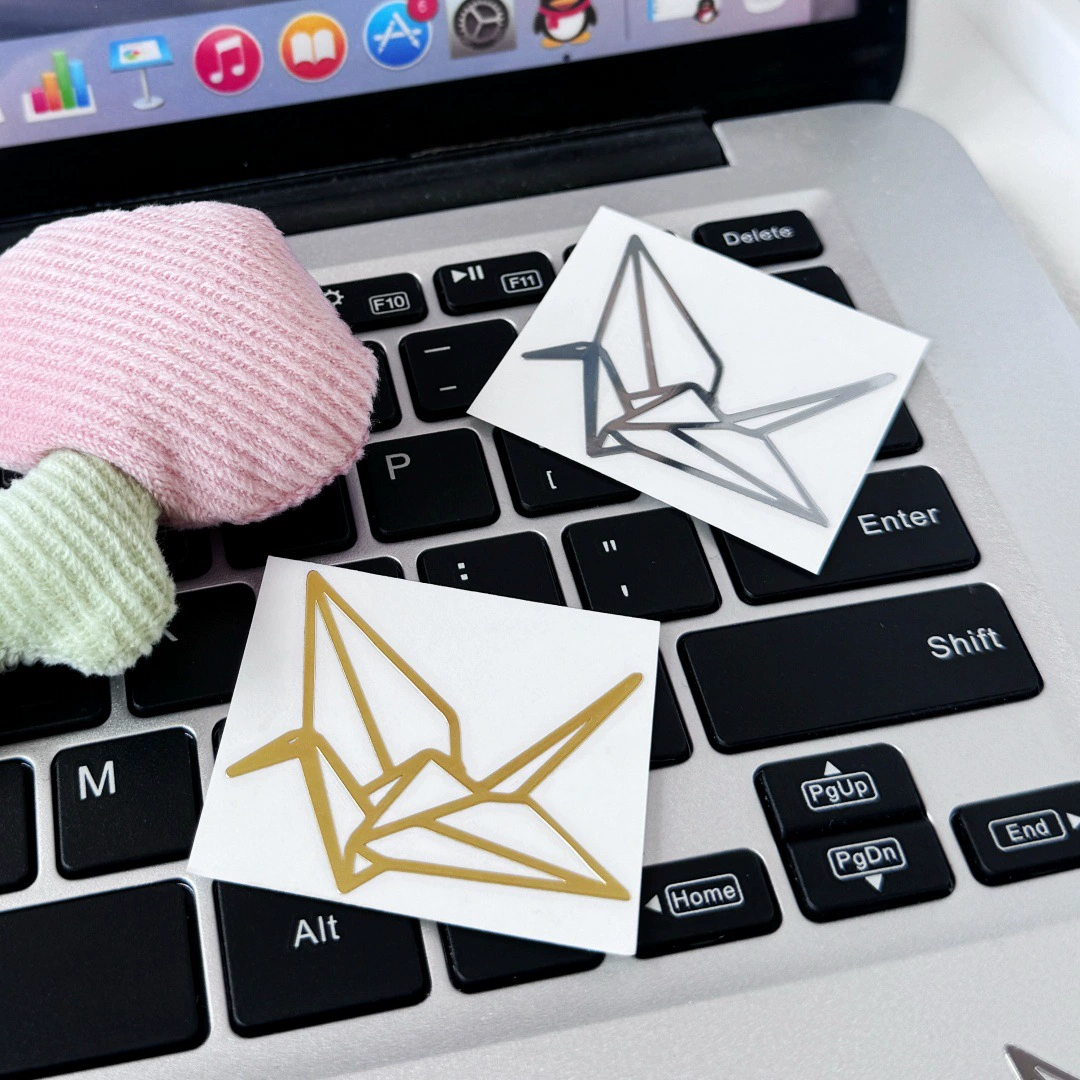 Высокое значение цвета креативная тысяча бумажных журавликов 3D стерео металлическая наклейка водонепроницаемая декоративная наклейка высокого уровня мобильный телефон компьютерная гарнитура