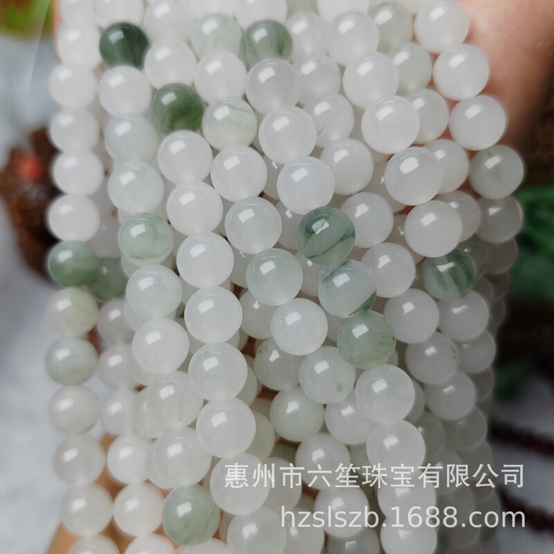 厂家批发 新疆天山翠玉散珠冰翠玉手链半成品圆珠diy饰品配件串珠|undefined