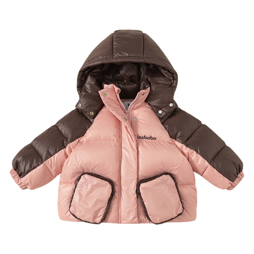 Babycity niños abajo de la chaqueta de pato blanco abajo niñas color a juego casual con capucha chaqueta DuPont tres-prueba DY23237